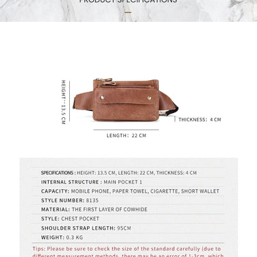 Men's Fashion Genuine Leather Phone Pouch Belt Travel Waist Bag  -  GeraldBlack.com