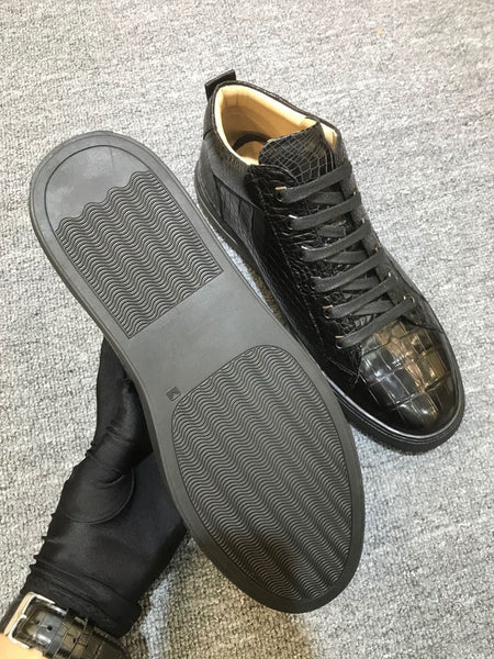 Men's Fashion Genuine Leather Real Lace Up Designer Casual Shoes  -  GeraldBlack.com