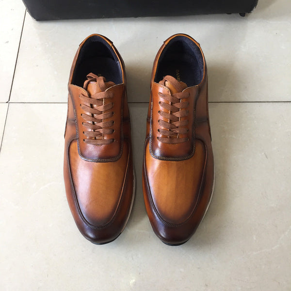Men's Fashion Hand Painted Genuine Leather Lace-up Oxford Shoes  -  GeraldBlack.com
