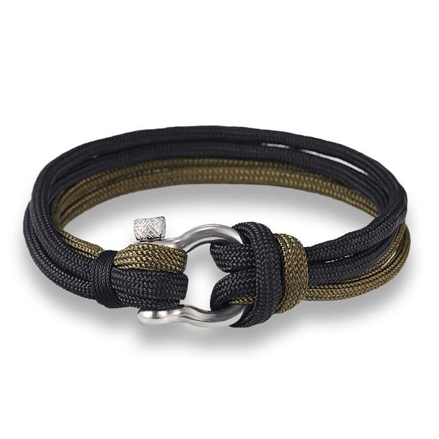 Men's Fashion Jewelry Navy Style Sport Camping Parachute Cord Bracelet - SolaceConnect.com