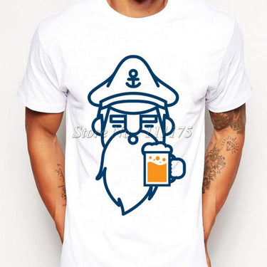 Men's Fashion Novelty Beer Beard Man Design Custom Printed T-Shirt - SolaceConnect.com