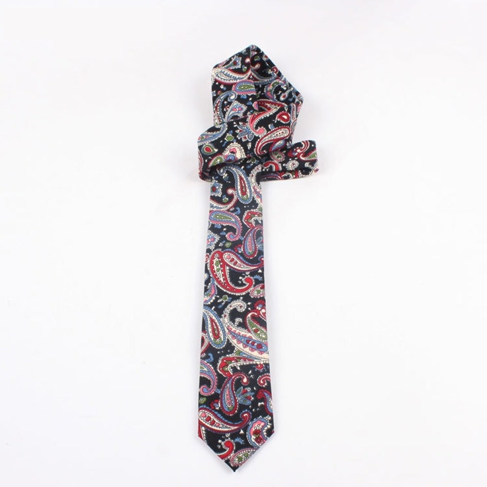 Men's Fashion Polyester Printed Cashew Flower Pattern Neckties  -  GeraldBlack.com