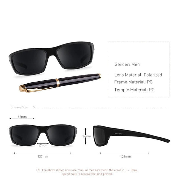 Men's Fashion Rectangle Optical Polarized SunglassesTravel Eyewear  -  GeraldBlack.com
