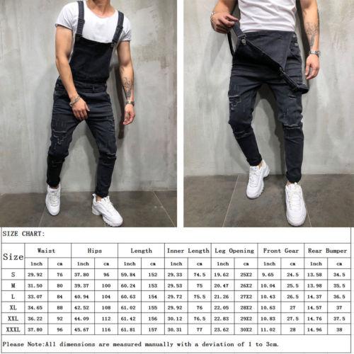 Men's Fashion Ripped Jumpsuits Street Distressed Denim Bib Overalls - SolaceConnect.com