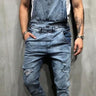 Men's Fashion Ripped Jumpsuits Street Distressed Denim Bib Overalls - SolaceConnect.com
