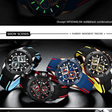 Men's Fashion Silicone Military Sports Analog Date Quartz Watches - SolaceConnect.com
