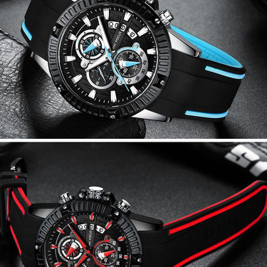 Men's Fashion Silicone Military Sports Analog Date Quartz Watches - SolaceConnect.com