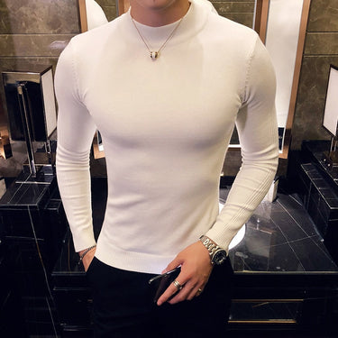 Men's Fashion Simple Slim Fit Turtleneck Long Sleeve Knitted Sweater  -  GeraldBlack.com