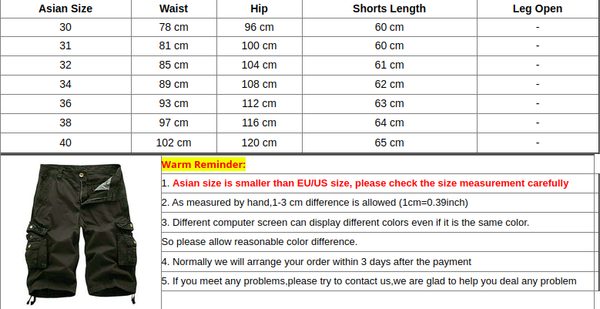 Men's Fashion Solid Color Multi Pockets Loose Knee Length Cargo Shorts - SolaceConnect.com