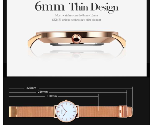 Men's Fashion Stainless Steel Waterproof Quartz Ultra Thin Wristwatches  -  GeraldBlack.com
