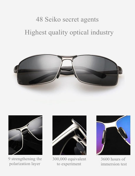 Men's Fashion UV400 Rectangle Cool Drivers Polarized Sunglasses  -  GeraldBlack.com