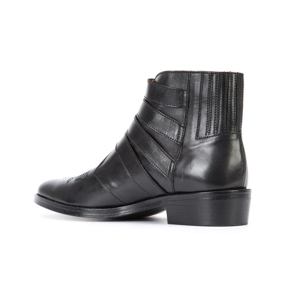 Men's Fashions Handmade Cow Leather Pointed Toe Buckle Boots  -  GeraldBlack.com