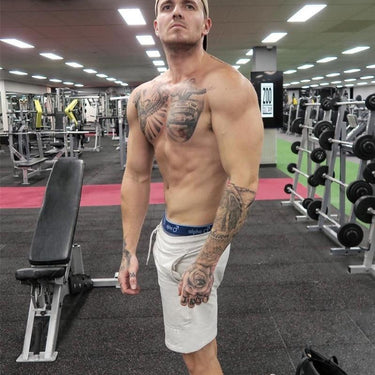 Men's Fitness Bodybuilding Polyester Cotton Drawstring Low Waist Shorts - SolaceConnect.com