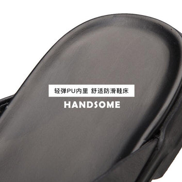 Men's Flip Flops Designer Leather Outer Wear Cowhide Skid Wear Resistant Slippers  -  GeraldBlack.com