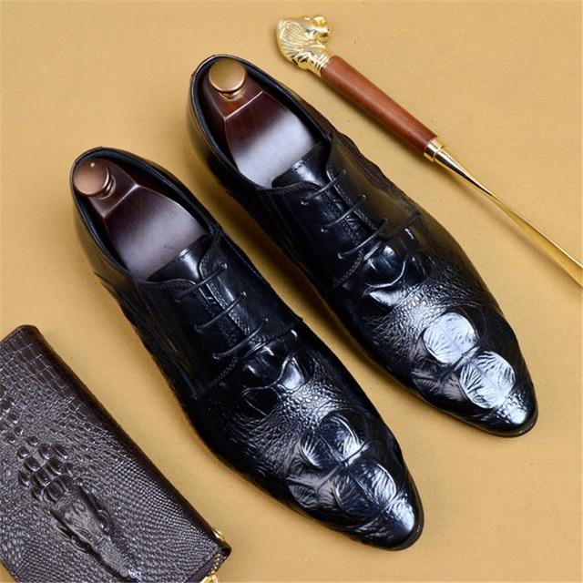 Men’s Formal Genuine Leather Oxford Business and Wedding Dress Shoes - SolaceConnect.com