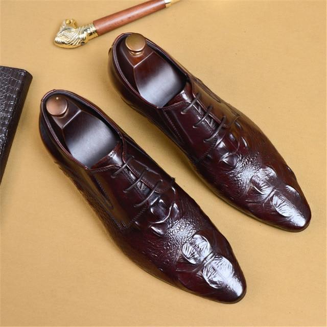 Men’s Formal Genuine Leather Oxford Business and Wedding Dress Shoes - SolaceConnect.com