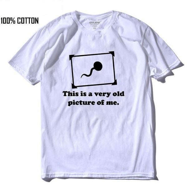 Men's Funny Print Cotton Knitted Casual Short Sleeve O-neck Loose T-shirt - SolaceConnect.com