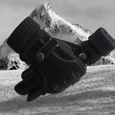 Men's Genuine Leather Autumn Winter Warm Touch Screen Full Finger Gloves  -  GeraldBlack.com