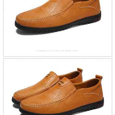 Men's Genuine Leather Comfortable Casual Flats Slip Chaussures Shoes - SolaceConnect.com