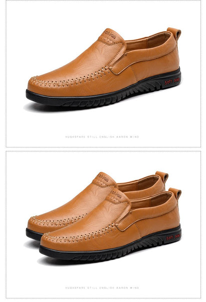 Men's Genuine Leather Comfortable Casual Flats Slip Chaussures Shoes - SolaceConnect.com