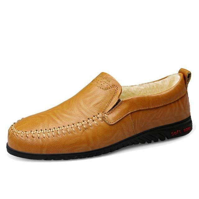 Men's Genuine Leather Comfortable Casual Flats Slip Chaussures Shoes  -  GeraldBlack.com