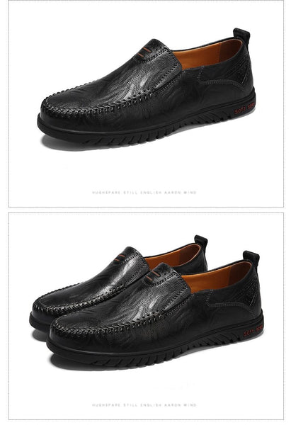 Men's Genuine Leather Comfortable Casual Shoes Footwear Slip On Shoes - SolaceConnect.com