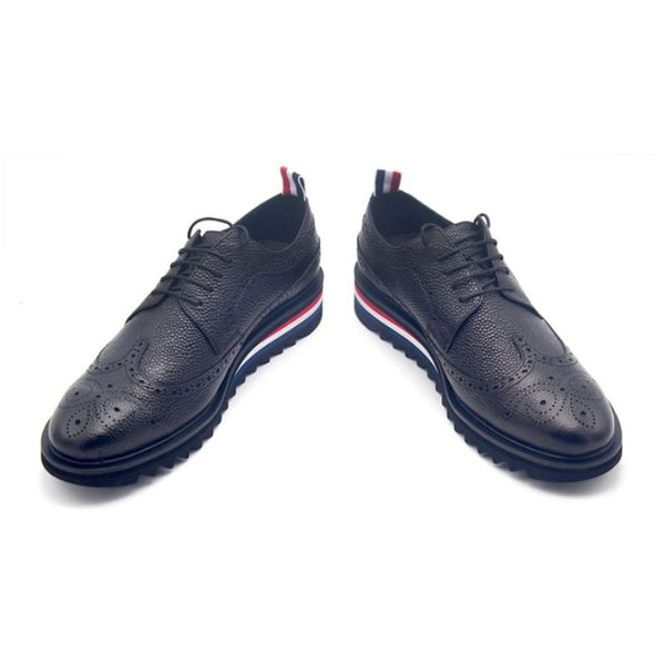 Men's Genuine Leather Cowhide Lace Up Wing Tip Brogue Shoes  -  GeraldBlack.com