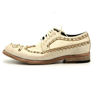 Men's Genuine Leather Derby Runway Rivet Wing Tip Wedding Dress Shoes - SolaceConnect.com