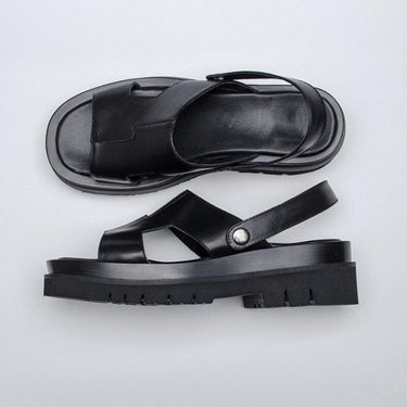Men's Genuine Leather Dual Purpose Thick Bottom Roman Sandals  -  GeraldBlack.com