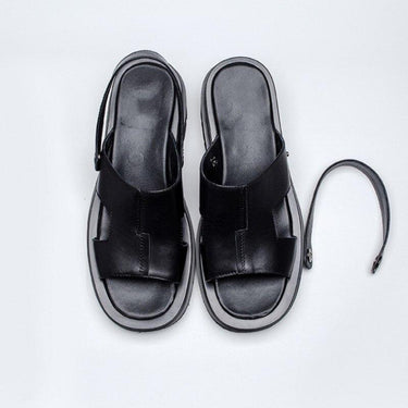 Men's Genuine Leather Dual Purpose Thick Bottom Roman Sandals  -  GeraldBlack.com