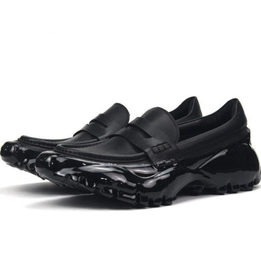 Men's Genuine Leather Gothic Thick Platform Slip On Dress Shoes  -  GeraldBlack.com
