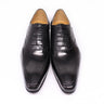Men's Genuine Leather Handmade Printed Lace Up Pointed Toe Oxfords  -  GeraldBlack.com