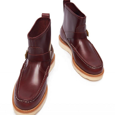 Men's Genuine Leather High Top Platform Buckle Ankle Boots Work Shoes - SolaceConnect.com