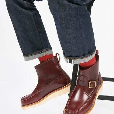 Men's Genuine Leather High Top Platform Buckle Ankle Boots Work Shoes - SolaceConnect.com