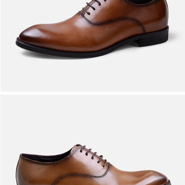 Men's Genuine Leather Lace-up Oxford Dress Shoes with Pointed toe - SolaceConnect.com