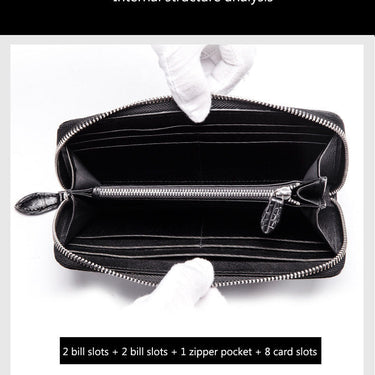 Men's Genuine Leather Large Capacity Multi Card Long Clutch Wallet Purse  -  GeraldBlack.com