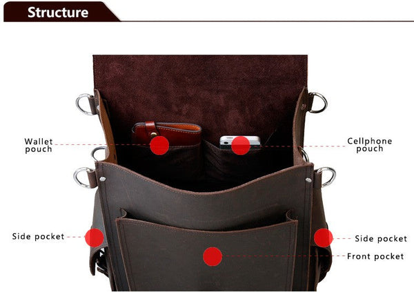 Men's Genuine Leather Large Capacity Multifunction Mountaineering Backpacks  -  GeraldBlack.com