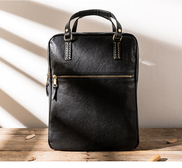 Men's Genuine Leather Large Capacity Portable Travel Business Backpack  -  GeraldBlack.com