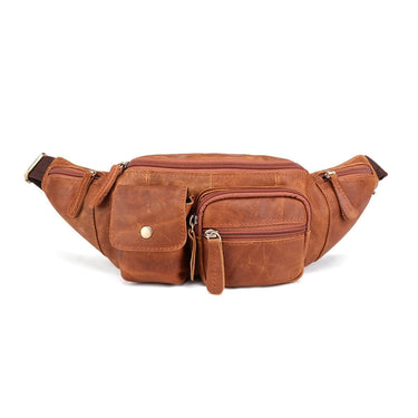 Men's Genuine Leather Multi-function Money Belt Bag Crossbody Pouch  -  GeraldBlack.com
