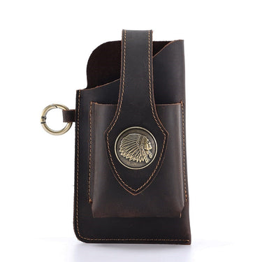 Men's Genuine Leather Phone Holster Outdoor Travel Sports Waist bag  -  GeraldBlack.com