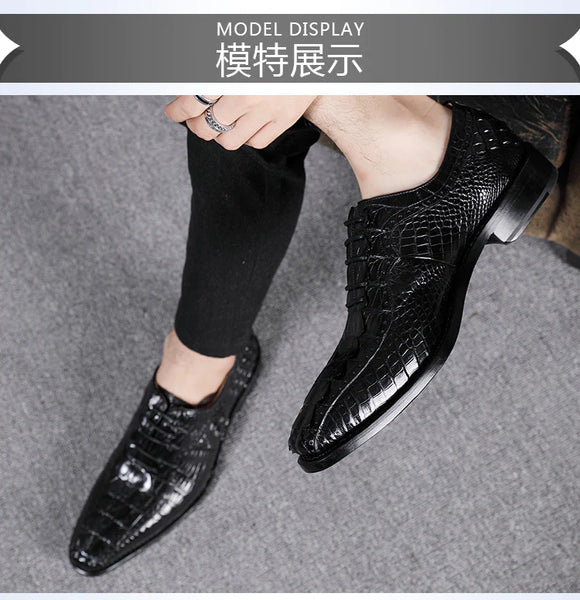 Men's Genuine Leather Pointed Toe Wear Resistant Business Oxford Shoes  -  GeraldBlack.com