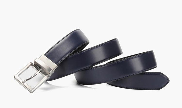 Men's Genuine Leather Rotated Buckle Reversible Belts for Jeans Dress - SolaceConnect.com
