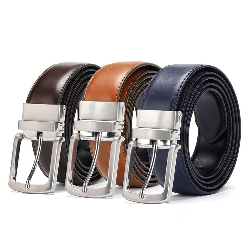 Men's Genuine Leather Rotated Buckle Reversible Belts for Jeans Dress  -  GeraldBlack.com