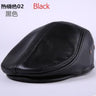 Men's Genuine Leather Students Winter Peaked Cap Ear Protection Hats - SolaceConnect.com