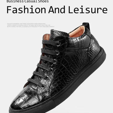 Men's Genuine Leather Versatile Wear-Resistant Designer Sneakers  -  GeraldBlack.com