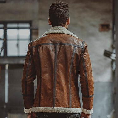 Men's Genuine Pigskin Leather Shearling Motorcycle Bomber Jackets - SolaceConnect.com