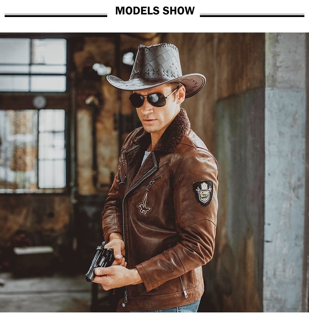 Men's Genuine Pigskin Leather with Faux Fur Shearling Motorcycle Jackets - SolaceConnect.com