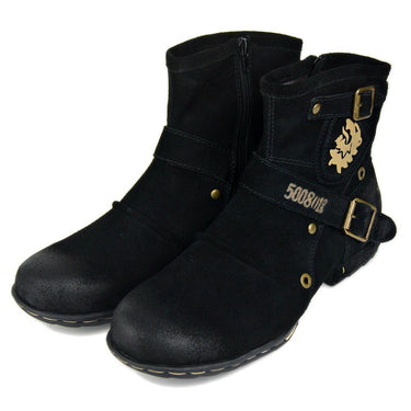 Men's Genuine Suede Cow Leather High Top Ankle Martin Boots for Winter  -  GeraldBlack.com