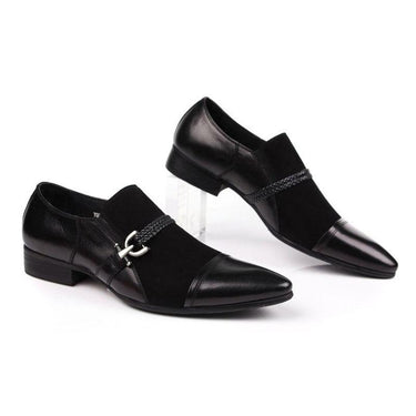 Men's Genuine Suede Leather Black Slip On Shoes for Wedding Business - SolaceConnect.com
