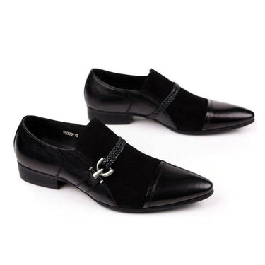 Men's Genuine Suede Leather Black Slip On Shoes for Wedding Business  -  GeraldBlack.com